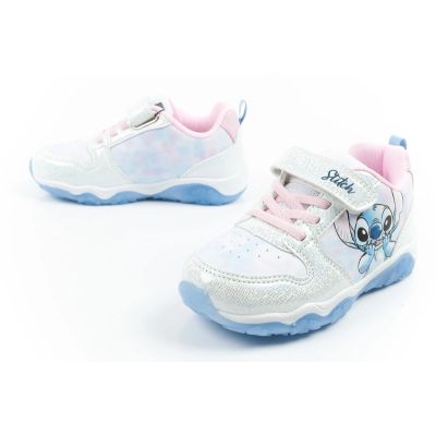8. Leomil buty sportowe dziecięce sneakersy Stitch lekkie na rzep LED niebieskie