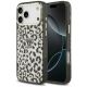 Etui Guess IML Leopard Glitter Triangle Logo MagSafe na iPhone 17 Pro Max / 18 Pro Max - czarne