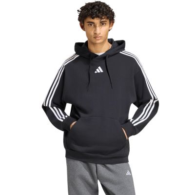Bluza męska adidas Essentials 3-Stripes French Terry Hoodie czarna KY6605