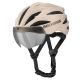 2. Kask rowerowy Rockbros z szybką, odpinane okulary z ochroną UV, unisex - brązowy