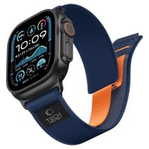 Pasek Tech-Protect Nylon Elite na Apple Watch 44 / 45 / 46 / 49 mm - granatowo-pomarańczowy