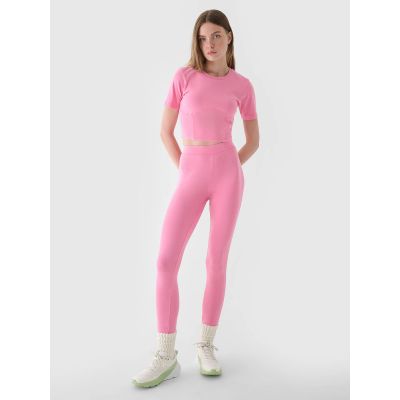 2. Crop top slim gładki damski 4F 4FRAW24TTSHF2581-54S