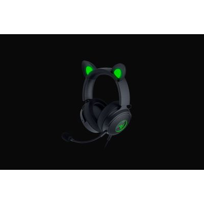 Razer Wired, Nauszne, Czarny, Zestaw słuchawkowy do gier, Kraken V2 Pro, Kitty Edition