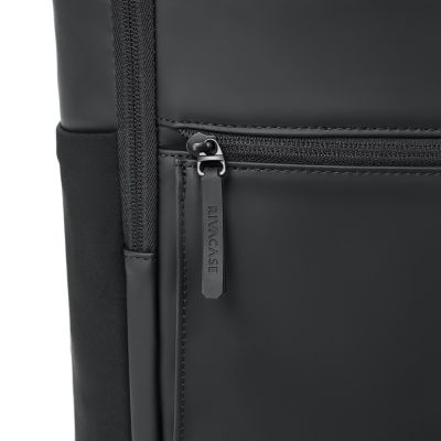 14. Rivacase Eden plecak City backpack Czarny Poliester, Skóra woskowana (Pull Up)