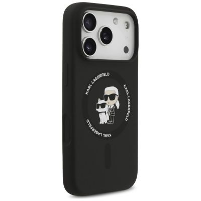 4. Etui Karl Lagerfeld Silicone Karl&Choupette Ring MagSafe na iPhone 18 Pro Max / iPhone 17 Pro Max - czarne