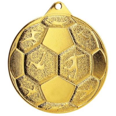 5. MEDAL STALOWY PIŁKA NOZNA FI 50 MMC8850/G - ZŁOTY