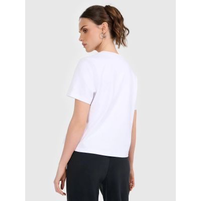 2. T-shirt regular gładki damski 4F 4FRAW25TTSHF3625-10S