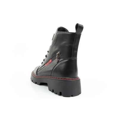 5. Lee Cooper buty botki trapery damskie sztyblety skórzane ocieplane czarne czerwone
