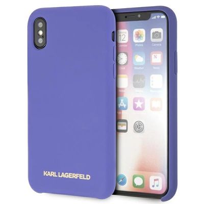 Etui Karl Lagerfeld Silicone na iPhone X/Xs - fioletowe