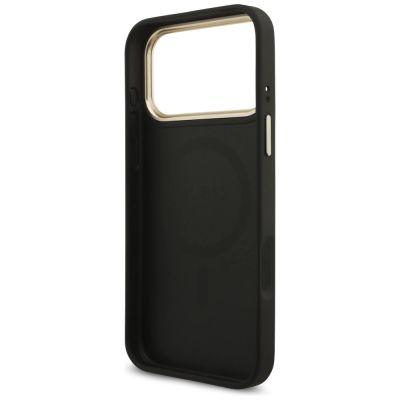 7. Etui Guess 4G Triangle Logo MagSafe na iPhone 17 Pro Max - czarno-złote