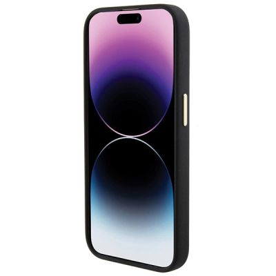 5. Etui Guess Silicone Logo Strass 4G do iPhone 15 Pro Max - czarne