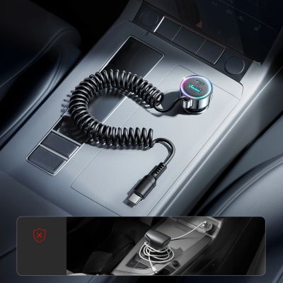 8. Ładowarka samochodowa 3w1 Joyroom JR-CL07 72W z kablem USB-C 1.6m – czarna