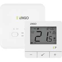 Programowany bezprzewodowy regulator temperatury ENGO Controls E7-RFW, biały