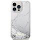 3. Etui Guess Liquid Glitter Marble na iPhone 14 Pro Max - białe