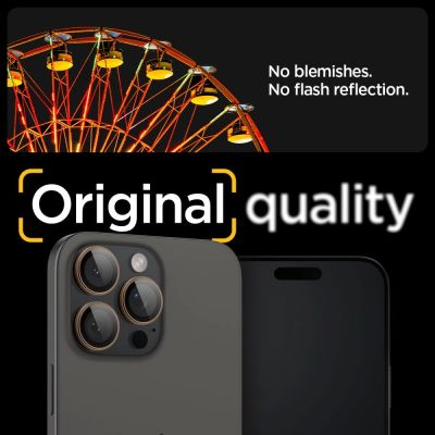 7. Osłona Aparatu Spigen Optik Pro GLAS.TR ”EZ FIT” Camera Protector 2-PACK na iPhone 16 Pro / Pro Max - brązowa