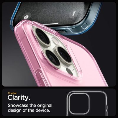 13. Etui Spigen Liquid Crystal na iPhone 15 Pro - różowo-niebieskie