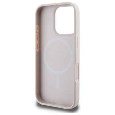 7. Etui Guess 4G Ring Classic Logo MagSafe na iPhone 16 Pro Max - różowe