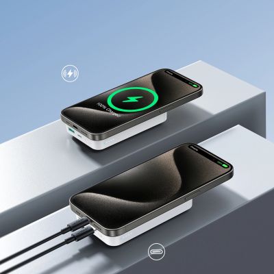 11. Powerbank Joyroom JR-W020 20W 10000mAh MagSafe + kabel USB-C - USB-C 0.25m - biały