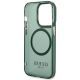 7. Etui Guess Gold Outline Translucent MagSafe na iPhone 14 Pro Max - zielone