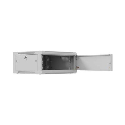 21. LANBERG SZAFA INSTALACYJNA RACK WISZĄCA 19" 4U 600X600 SZARA DRZWI METALOWE (FLAT PACK)