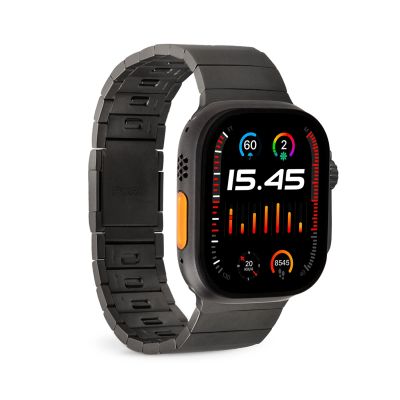 2. Pasek Puro TITAN ze stali nierdzewnej do Apple Watch 42 / 44 / 45 / 49 mm - czarny