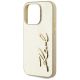 6. Etui Karl Lagerfeld Wrinkled Metal Signature na iPhone 15 Pro - złote
