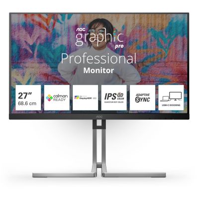 8. AOC Q27U3CV monitor komputerowy 68,6 cm (27") 2560 x 1440 px 4K Ultra HD LCD Czarny