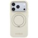 3. Etui Guess Ring Stand 360 Grained Classic Logo MagSafe na iPhone 18 Pro / 17 Pro - beżowe