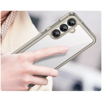 5. Etui Outer Space Case do Samsung Galaxy A36 pokrowiec z elastyczną ramką  - półprzezroczyste, czarne