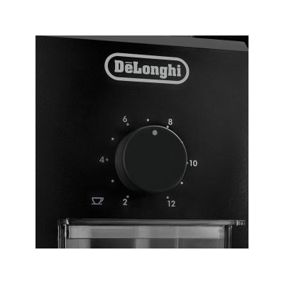 8. Młynek elektryczny do kawy DeLonghi KG 79 (110W; żarnowy; kolor czarny)