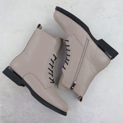 4. Skórzane botki damskie workery beżowe Filippo DBT7222