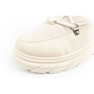 6. Lee Cooper buty sportowe damskie zimowe trekkingowe ocieplane beżowy kremowy