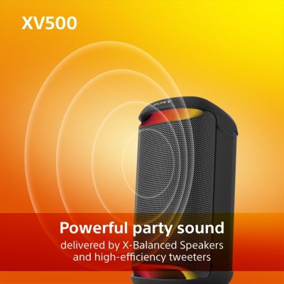 2. Bezprzewodowy głośnik imprezowy Sony SRS-XV500 z serii X, wodoodporny, łączność Bluetooth, przenośny
