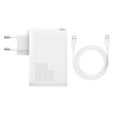 12. Baseus GaN2 Pro szybka ładowarka sieciowa 100W USB / USB Typ C Quick Charge 4+ Power Delivery biały (CCGAN2P-L02)