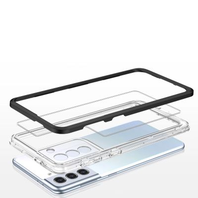 5. Clear 3in1 etui do Samsung Galaxy S21+ 5G (S21 Plus 5G) żelowy pokrowiec z ramką czarny