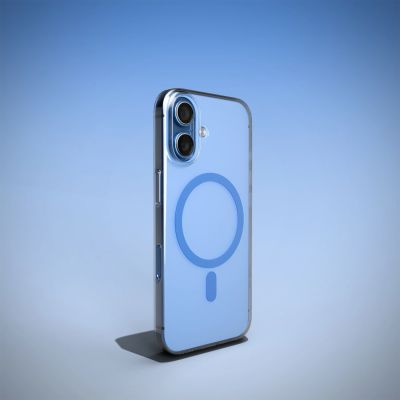 9. Etui Puro Lite Mag TPU+PC kompatybilne z MagSafe na iPhone 17 - przezroczyste z niebieskim pierścieniem