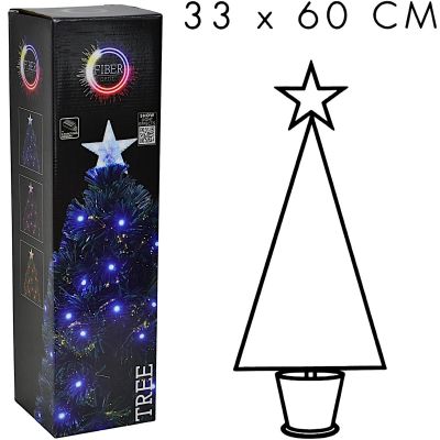 10. CHOINKA DEKORACYJNA ŚWIATŁOWODOWA MULTIKOLOR 60CM