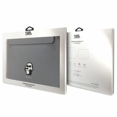 4. Pokrowiec Karl Lagerfeld Saffiano Karl&Choupette na laptopa 16" - srebrny