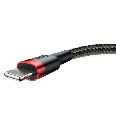 2. Kabel Baseus Cafule USB-A / Lightning 2.4A QC 3.0 0.5 m - czarno-czerwony