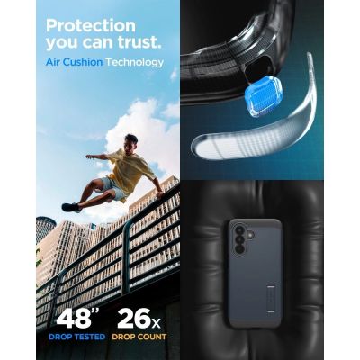 11. Etui Spigen Tough Armor na Samsung Galaxy A57 5G - granatowe