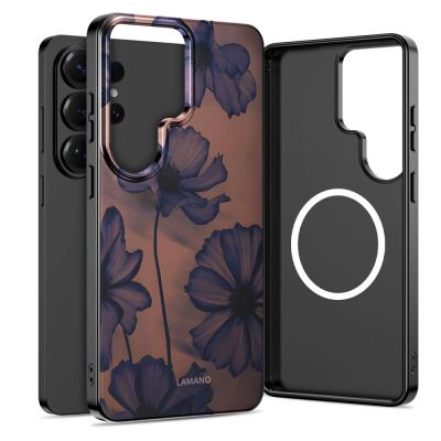 Etui Tech-Protect Lamano MagSafe na Samsung Galaxy S26 Ultra - brązowo-fioletowe