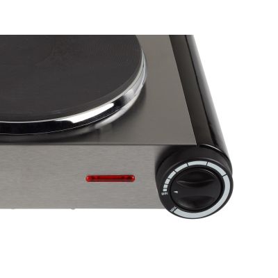 3. Kuchenka eletryczna TRISTAR  KP-6248 (Płyta elektryczna; 2 pola grzejne; 2500W; kolor srebrny)