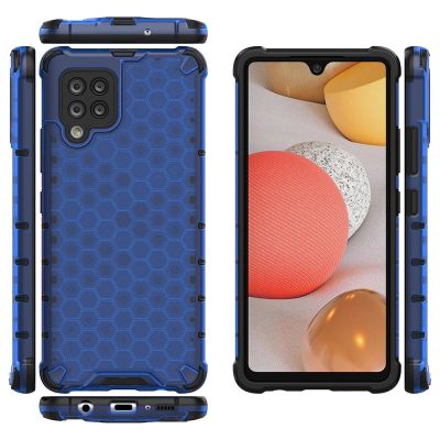 2. Honeycomb etui pancerny pokrowiec z żelową ramką Samsung Galaxy A42 5G niebieski