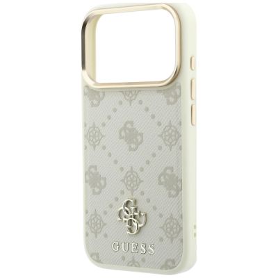 6. Etui Guess Peony 4G Small Logo MagSafe na iPhone 17 Pro / 18 Pro - beżowe