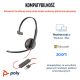 15. Poly Blackwire 3210 Monaural USB-C Headset +USB-C/A Adapter