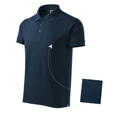 Koszulka polo Malfini Cotton M MLI-21202 granatowy
