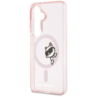 6. Etui Karl Lagerfeld IML Peekaboo Choupette MagSafe na Samsung Galaxy S26 - różowe