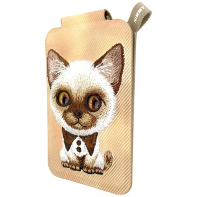 2. Portfel Magnetyczny Nimmy New Big-Eye Cute Pets 2.0 Cat ze stojakiem na telefon - brązowe