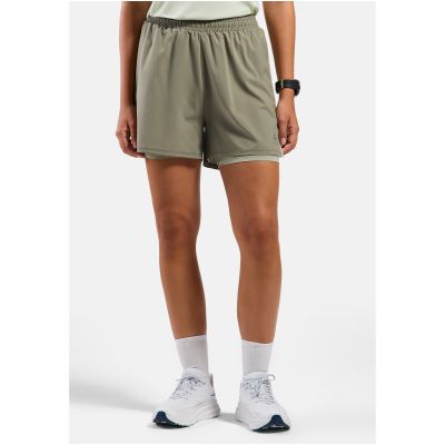 4. Spodenki damskie Odlo ESSENTIAL 4 INCH 2-in-1 short beżowe