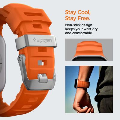 15. Pasek Spigen WBS2 na Apple Watch 44 / 45 / 46 / 49 mm - pomarańczowy